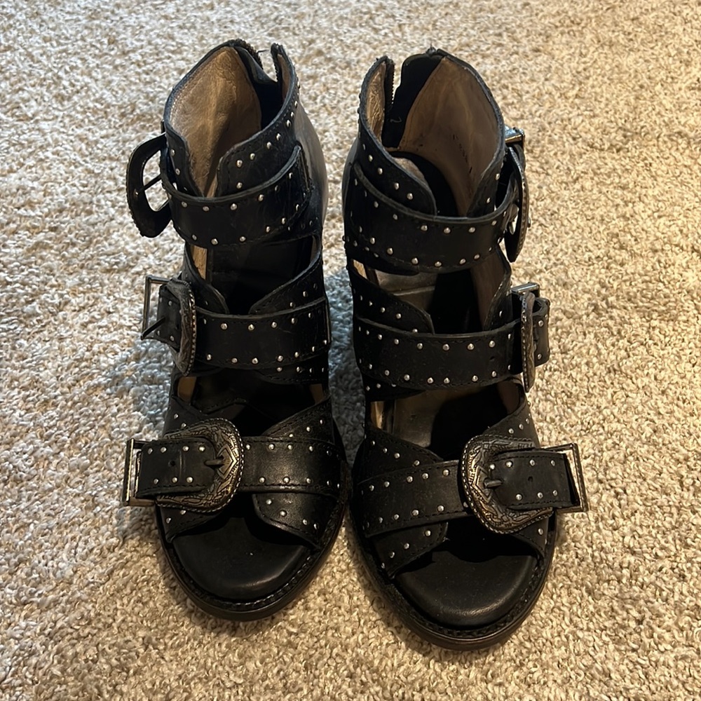 Leather Freebird Wedges (VIOLET STYLE)
